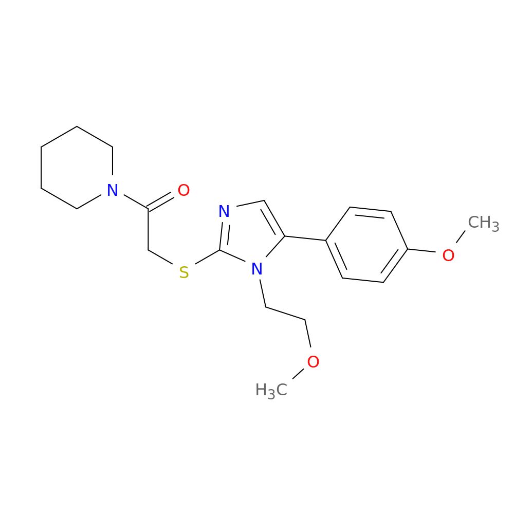 2-{[1-(2-methoxyethyl)-5-(4-methoxyphenyl)-1H-imidazol-2-yl]sulfanyl}-1-(piperidin-1-yl)ethan-1-one