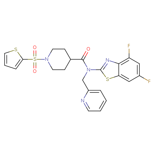 N-(4,6-difluoro-1,3-benzothiazol-2-yl)-N-[(pyridin-2-yl)methyl]-1-(thiophene-2-sulfonyl)piperidine-4-carboxamide