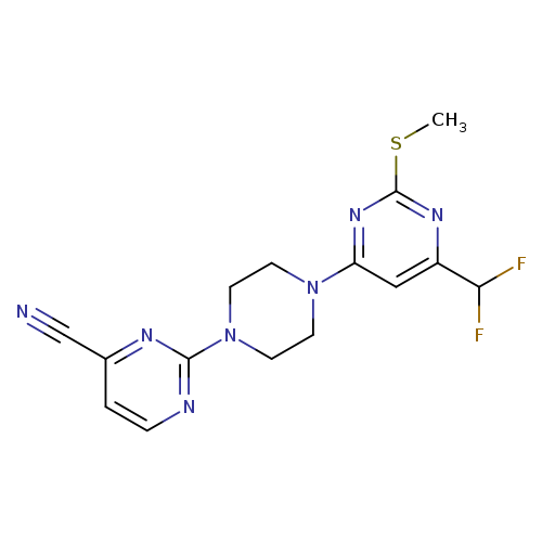 2-{4-[6-(difluoromethyl)-2-(methylsulfanyl)pyrimidin-4-yl]piperazin-1-yl}pyrimidine-4-carbonitrile
