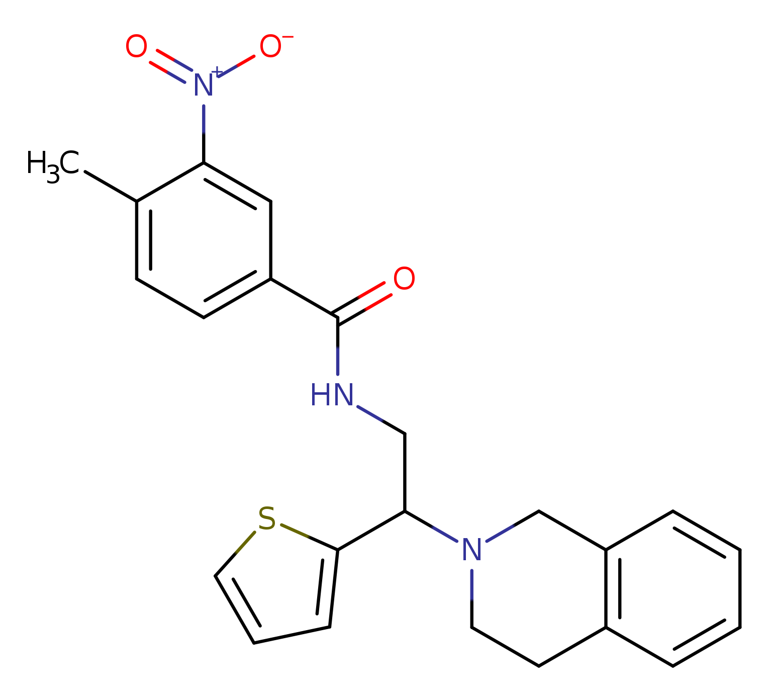 4-methyl-3-nitro-N-[2-(1,2,3,4-tetrahydroisoquinolin-2-yl)-2-(thiophen-2-yl)ethyl]benzamide