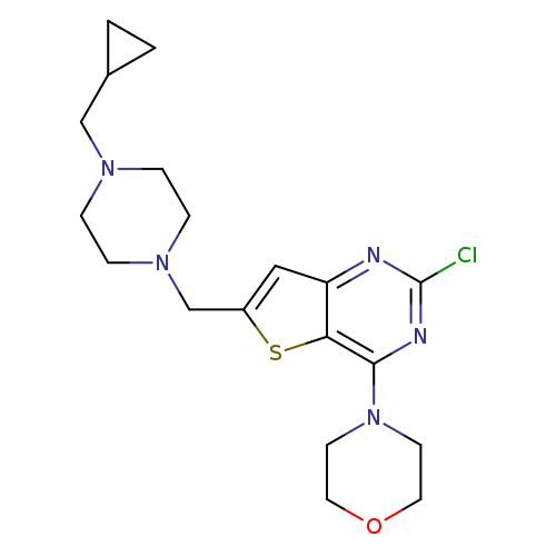 4-(2-chloro-6-((4-(cyclopropylmethyl)piperazin-1-yl)methyl)thieno[3,2-d]pyrimidin-4-yl)morpholine