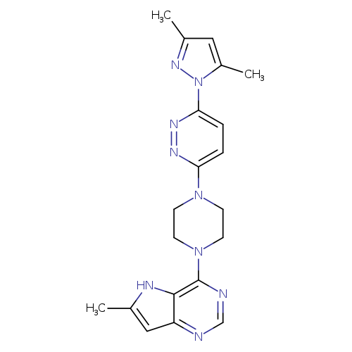 3-(3,5-dimethyl-1H-pyrazol-1-yl)-6-(4-{6-methyl-5H-pyrrolo[3,2-d]pyrimidin-4-yl}piperazin-1-yl)pyridazine
