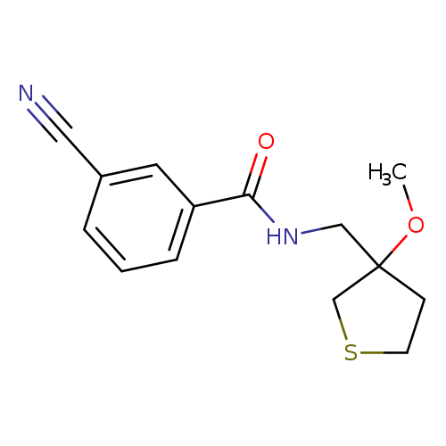3-cyano-N-[(3-methoxythiolan-3-yl)methyl]benzamide