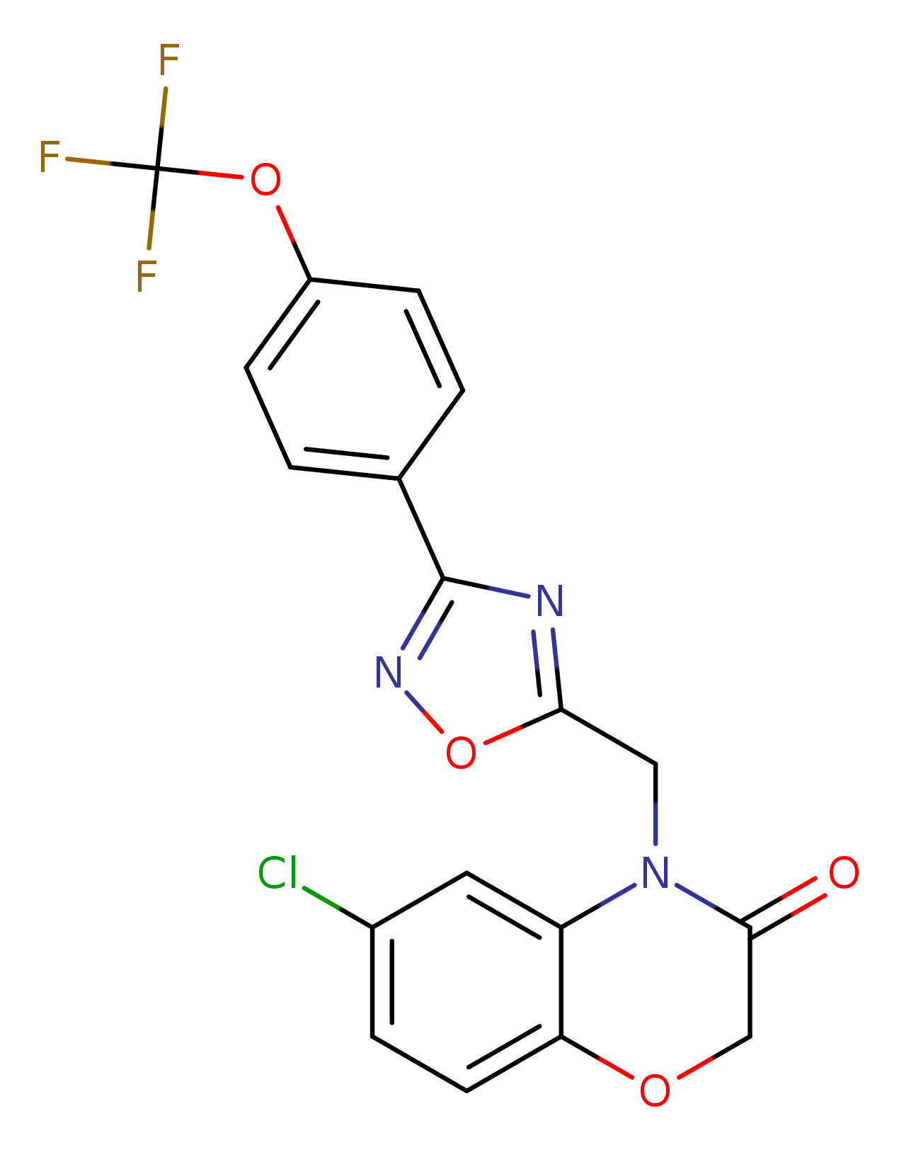 6-chloro-4-({3-[4-(trifluoromethoxy)phenyl]-1,2,4-oxadiazol-5-yl}methyl)-3,4-dihydro-2H-1,4-benzoxazin-3-one