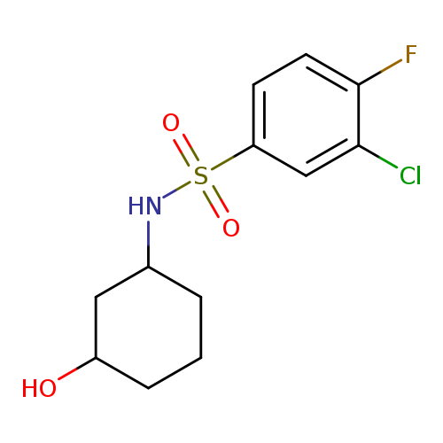 3-chloro-4-fluoro-N-(3-hydroxycyclohexyl)benzene-1-sulfonamide