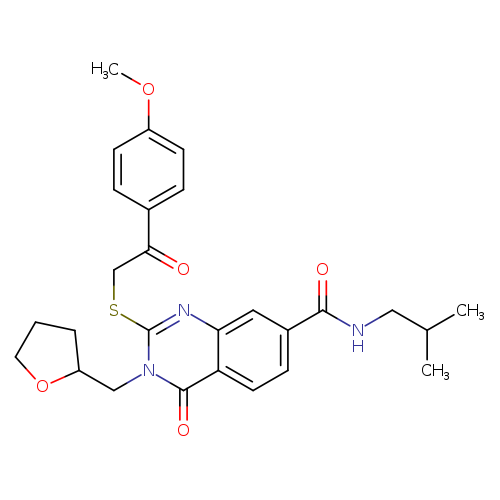 2-{[2-(4-methoxyphenyl)-2-oxoethyl]sulfanyl}-N-(2-methylpropyl)-4-oxo-3-[(oxolan-2-yl)methyl]-3,4-dihydroquinazoline-7-carboxamide