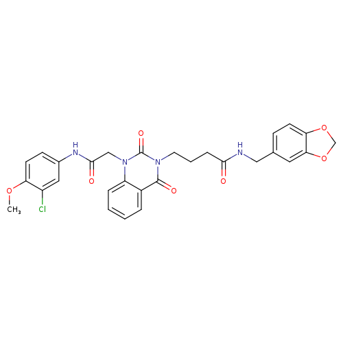 N-[(2H-1,3-benzodioxol-5-yl)methyl]-4-(1-{[(3-chloro-4-methoxyphenyl)carbamoyl]methyl}-2,4-dioxo-1,2,3,4-tetrahydroquinazolin-3-yl)butanamide