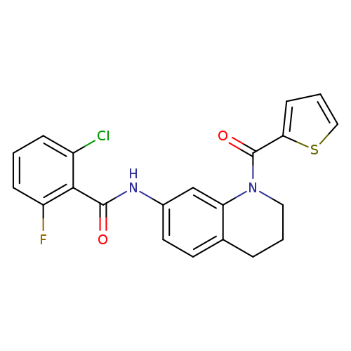 2-chloro-6-fluoro-N-[1-(thiophene-2-carbonyl)-1,2,3,4-tetrahydroquinolin-7-yl]benzamide