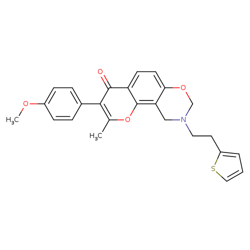 3-(4-methoxyphenyl)-2-methyl-9-[2-(thiophen-2-yl)ethyl]-4H,8H,9H,10H-chromeno[8,7-e][1,3]oxazin-4-one