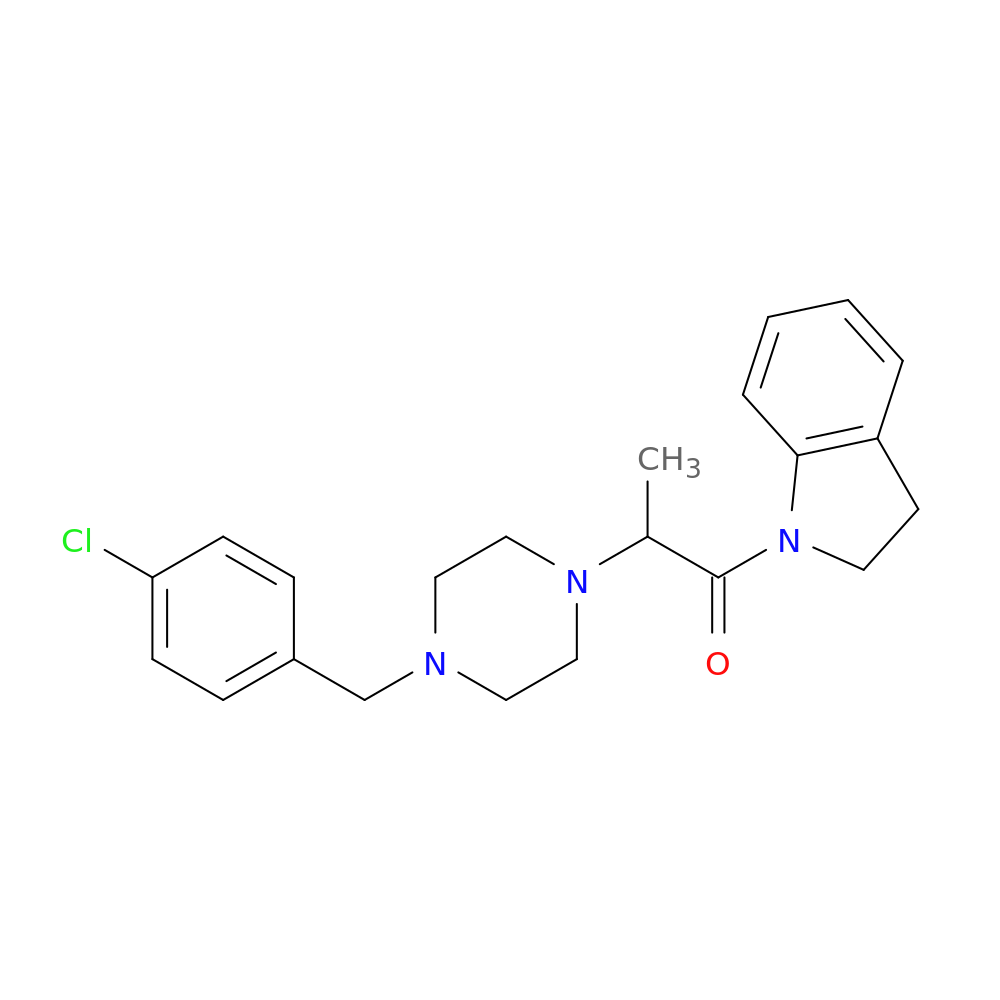 2-{4-[(4-chlorophenyl)methyl]piperazin-1-yl}-1-(2,3-dihydro-1H-indol-1-yl)propan-1-one