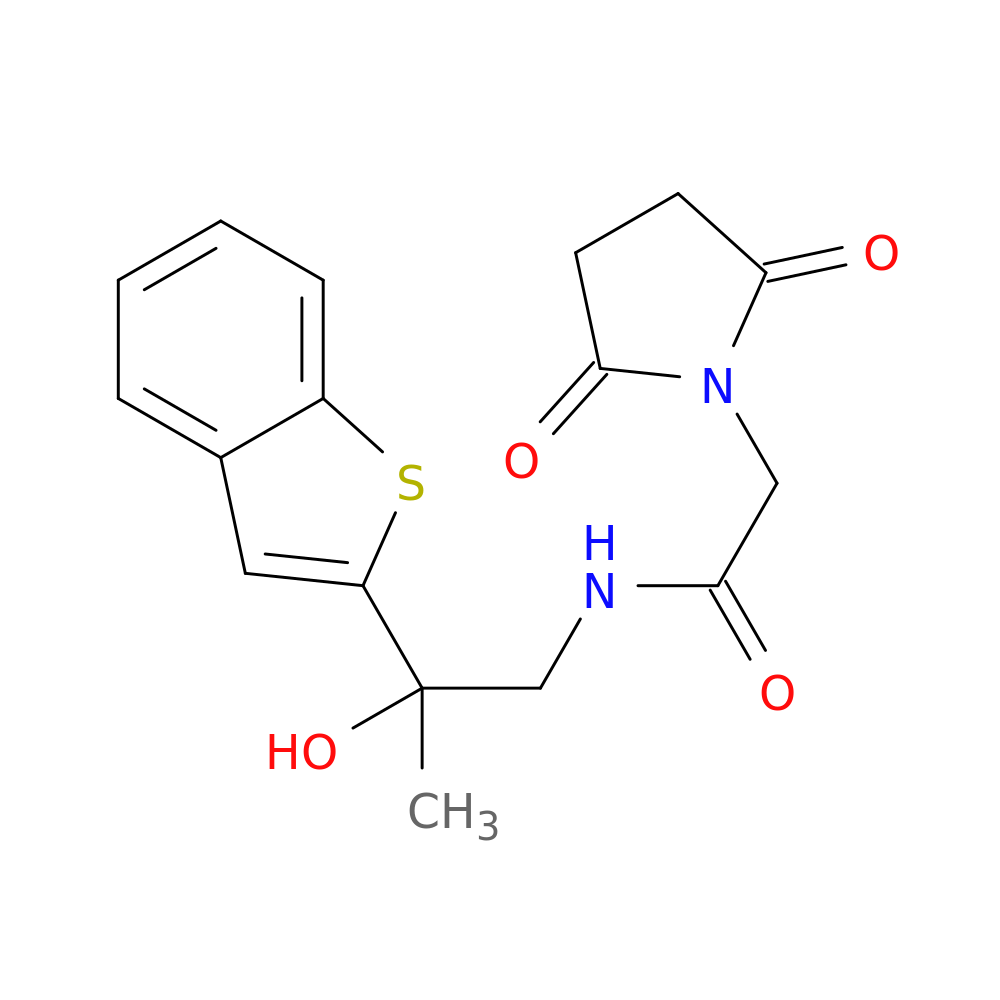 N-[2-(1-benzothiophen-2-yl)-2-hydroxypropyl]-2-(2,5-dioxopyrrolidin-1-yl)acetamide