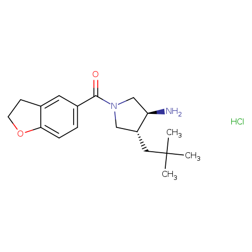 rac-(3R,4S)-1-(2,3-dihydro-1-benzofuran-5-carbonyl)-4-(2,2-dimethylpropyl)pyrrolidin-3-amine hydrochloride, trans