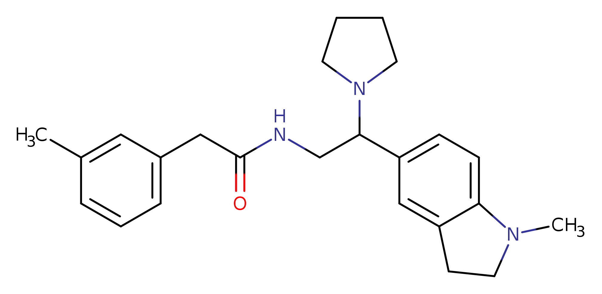 N-[2-(1-methyl-2,3-dihydro-1H-indol-5-yl)-2-(pyrrolidin-1-yl)ethyl]-2-(3-methylphenyl)acetamide
