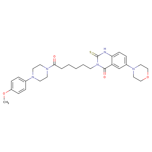 3-{6-[4-(4-methoxyphenyl)piperazin-1-yl]-6-oxohexyl}-6-(morpholin-4-yl)-2-sulfanylidene-1,2,3,4-tetrahydroquinazolin-4-one