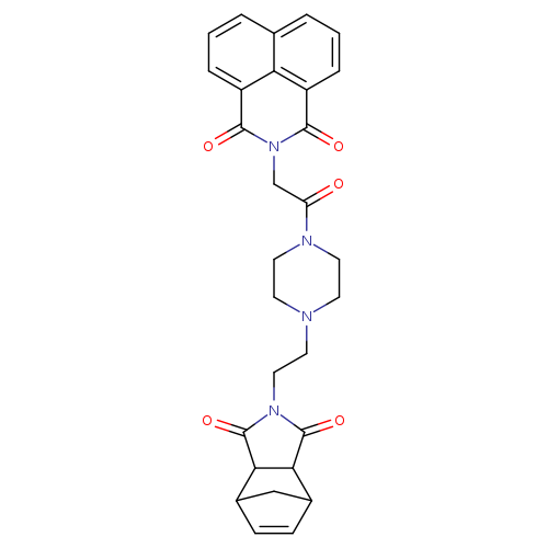 3-{2-[4-(2-{3,5-dioxo-4-azatricyclo[5.2.1.0^{2,6}]dec-8-en-4-yl}ethyl)piperazin-1-yl]-2-oxoethyl}-3-azatricyclo[7.3.1.0^{5,13}]trideca-1(12),5,7,9(13),10-pentaene-2,4-dione