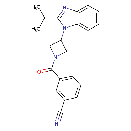3-{3-[2-(propan-2-yl)-1H-1,3-benzodiazol-1-yl]azetidine-1-carbonyl}benzonitrile