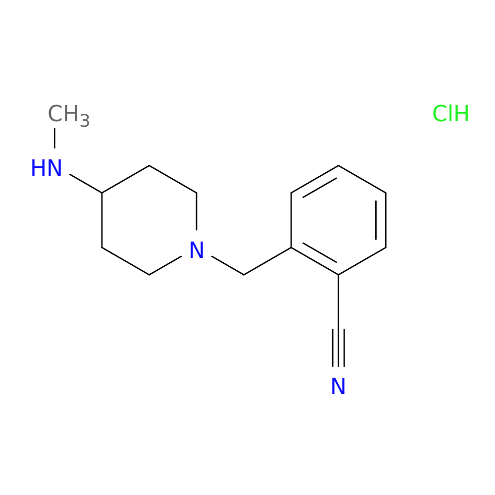 Benzonitrile, 2-[[4-(methylamino)-1-piperidinyl]methyl]-, hydrochloride (1:1)