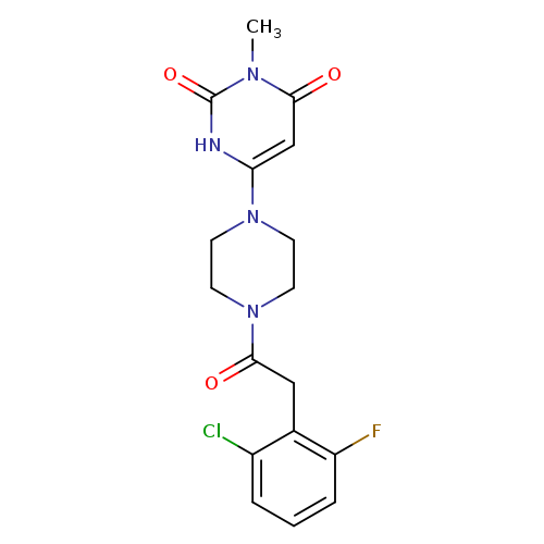 6-{4-[2-(2-chloro-6-fluorophenyl)acetyl]piperazin-1-yl}-3-methyl-1,2,3,4-tetrahydropyrimidine-2,4-dione