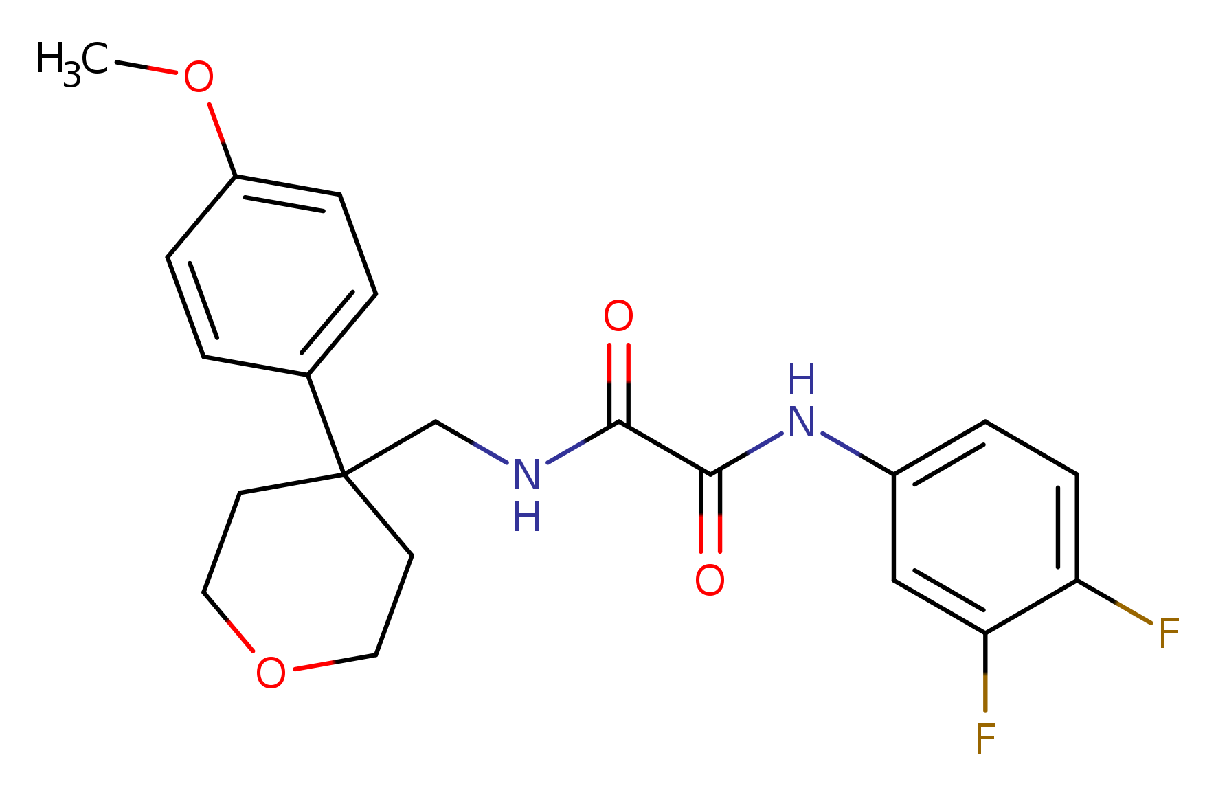 N'-(3,4-difluorophenyl)-N-{[4-(4-methoxyphenyl)oxan-4-yl]methyl}ethanediamide