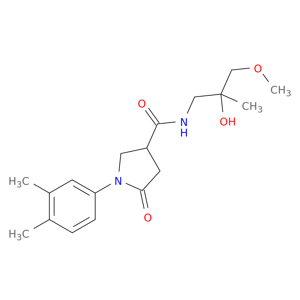 1-(3,4-dimethylphenyl)-N-(2-hydroxy-3-methoxy-2-methylpropyl)-5-oxopyrrolidine-3-carboxamide