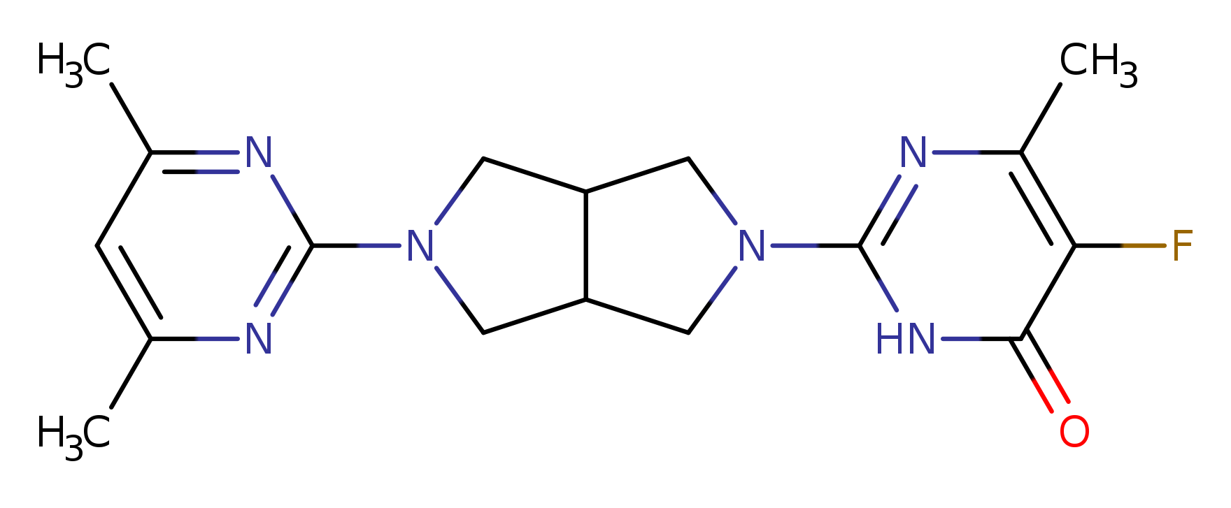 2-[5-(4,6-dimethylpyrimidin-2-yl)-octahydropyrrolo[3,4-c]pyrrol-2-yl]-5-fluoro-6-methyl-3,4-dihydropyrimidin-4-one