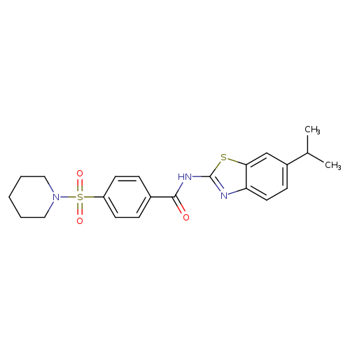 4-(piperidine-1-sulfonyl)-N-[6-(propan-2-yl)-1,3-benzothiazol-2-yl]benzamide