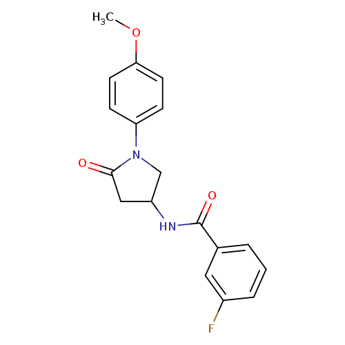 3-fluoro-N-[1-(4-methoxyphenyl)-5-oxopyrrolidin-3-yl]benzamide