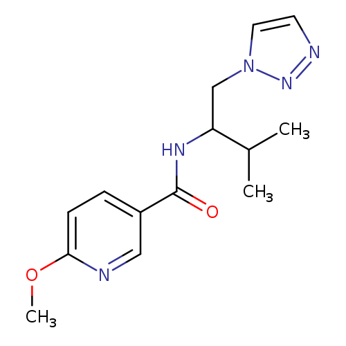 6-methoxy-N-[3-methyl-1-(1H-1,2,3-triazol-1-yl)butan-2-yl]pyridine-3-carboxamide