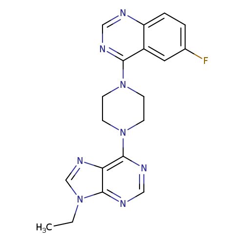 4-[4-(9-ethyl-9H-purin-6-yl)piperazin-1-yl]-6-fluoroquinazoline