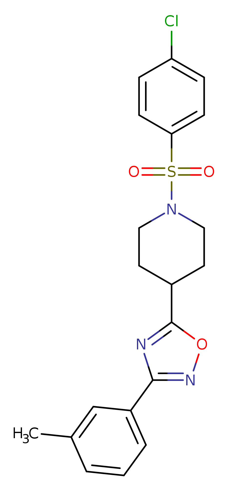 1-(4-chlorobenzenesulfonyl)-4-[3-(3-methylphenyl)-1,2,4-oxadiazol-5-yl]piperidine