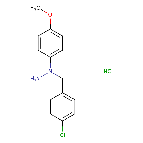 Hydrazine, 1-[(4-chlorophenyl)methyl]-1-(4-methoxyphenyl)-, hydrochloride (1:1)