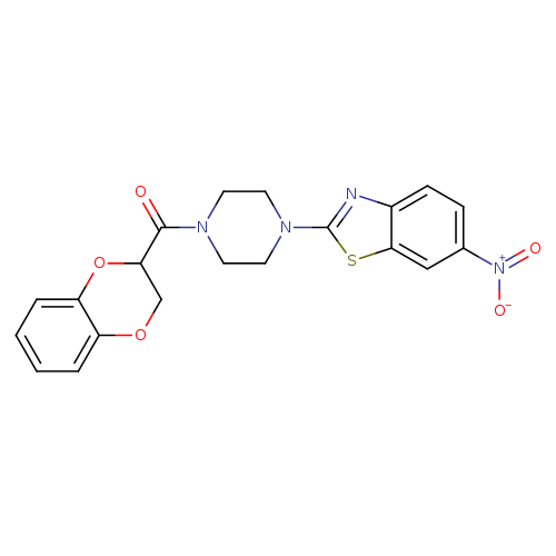 2-[4-(2,3-dihydro-1,4-benzodioxine-2-carbonyl)piperazin-1-yl]-6-nitro-1,3-benzothiazole