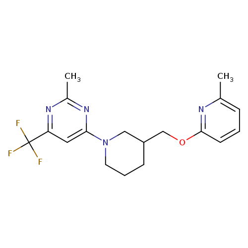 2-methyl-4-(3-{[(6-methylpyridin-2-yl)oxy]methyl}piperidin-1-yl)-6-(trifluoromethyl)pyrimidine