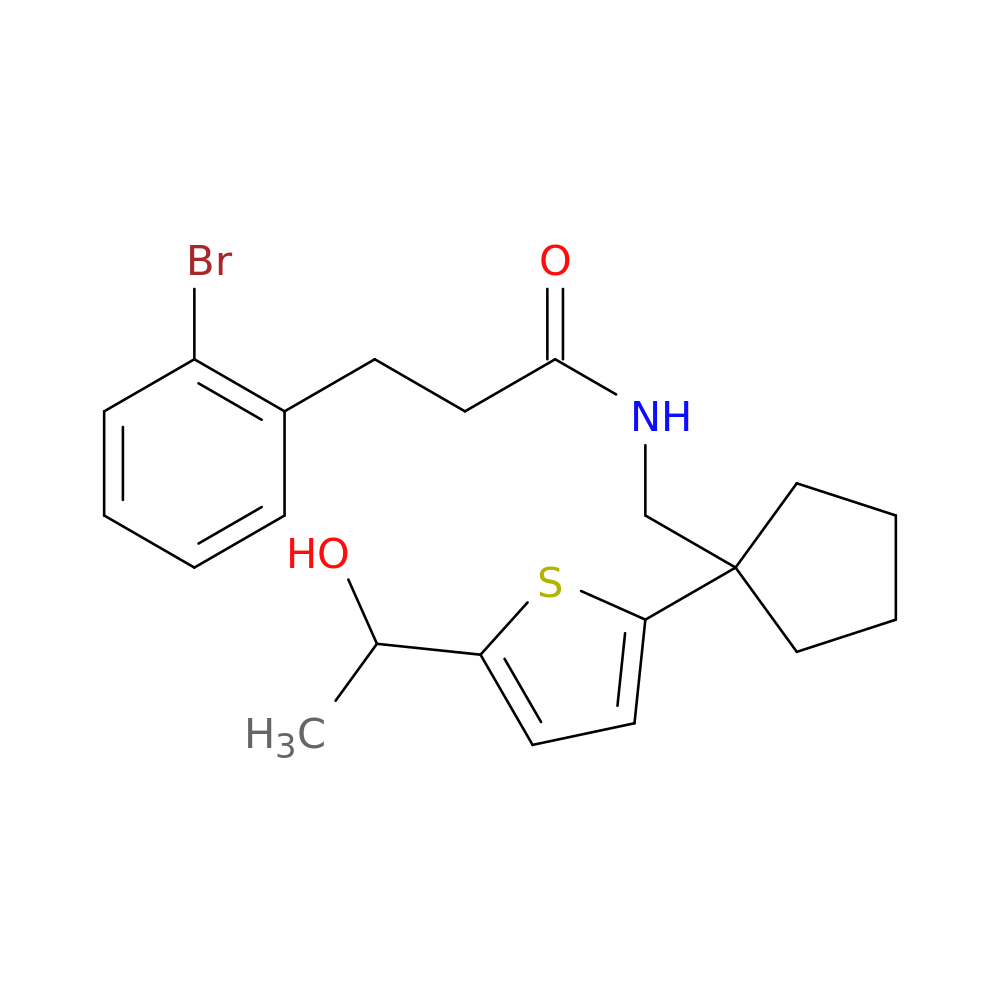 3-(2-bromophenyl)-N-({1-[5-(1-hydroxyethyl)thiophen-2-yl]cyclopentyl}methyl)propanamide