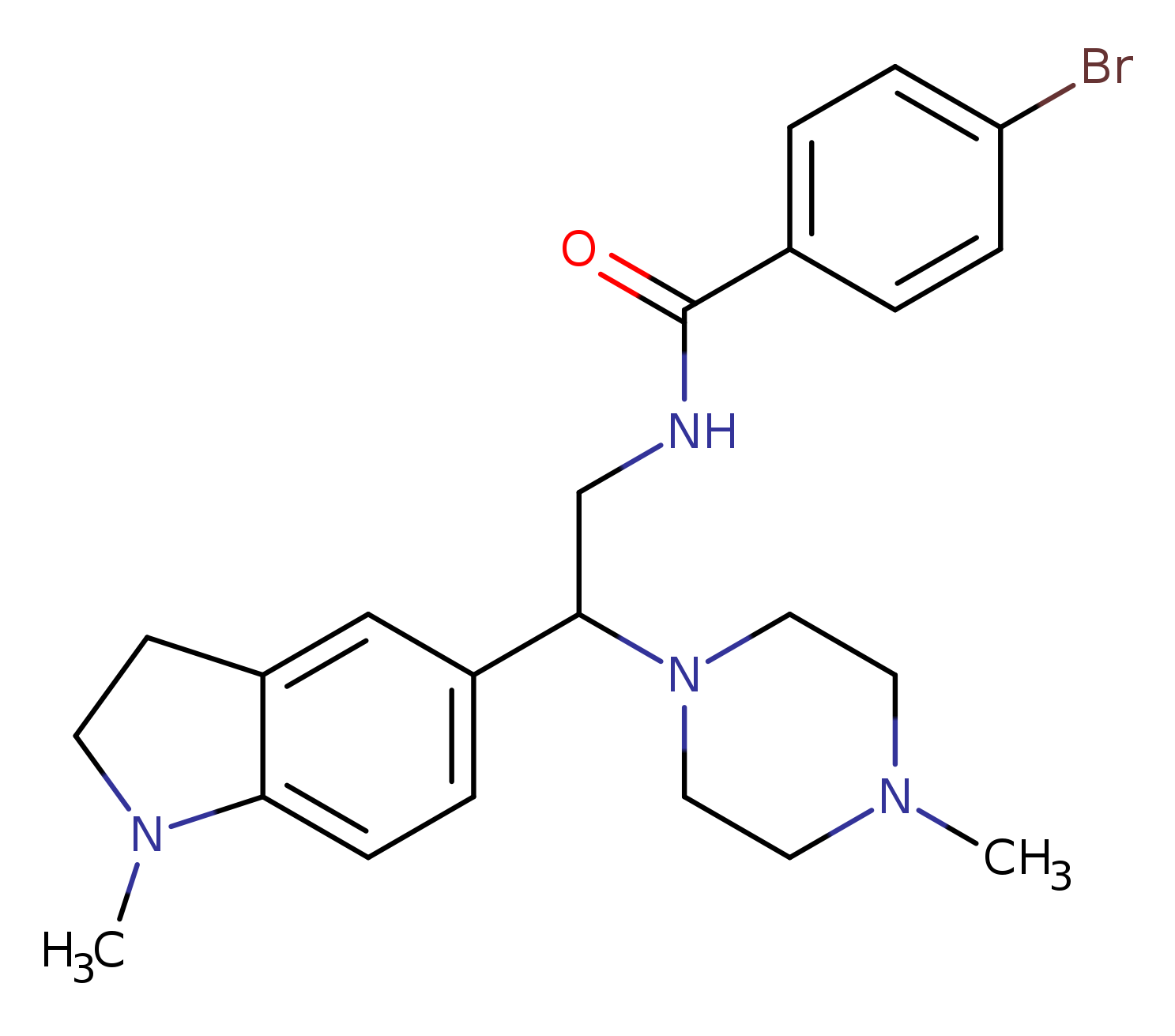 4-bromo-N-[2-(1-methyl-2,3-dihydro-1H-indol-5-yl)-2-(4-methylpiperazin-1-yl)ethyl]benzamide