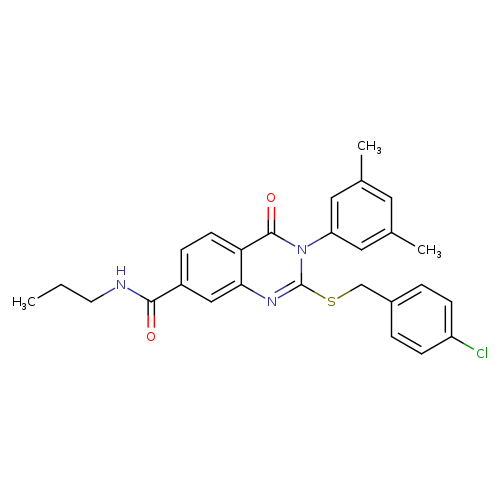 2-{[(4-chlorophenyl)methyl]sulfanyl}-3-(3,5-dimethylphenyl)-4-oxo-N-propyl-3,4-dihydroquinazoline-7-carboxamide