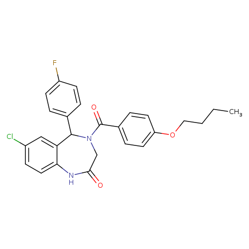4-(4-butoxybenzoyl)-7-chloro-5-(4-fluorophenyl)-2,3,4,5-tetrahydro-1H-1,4-benzodiazepin-2-one