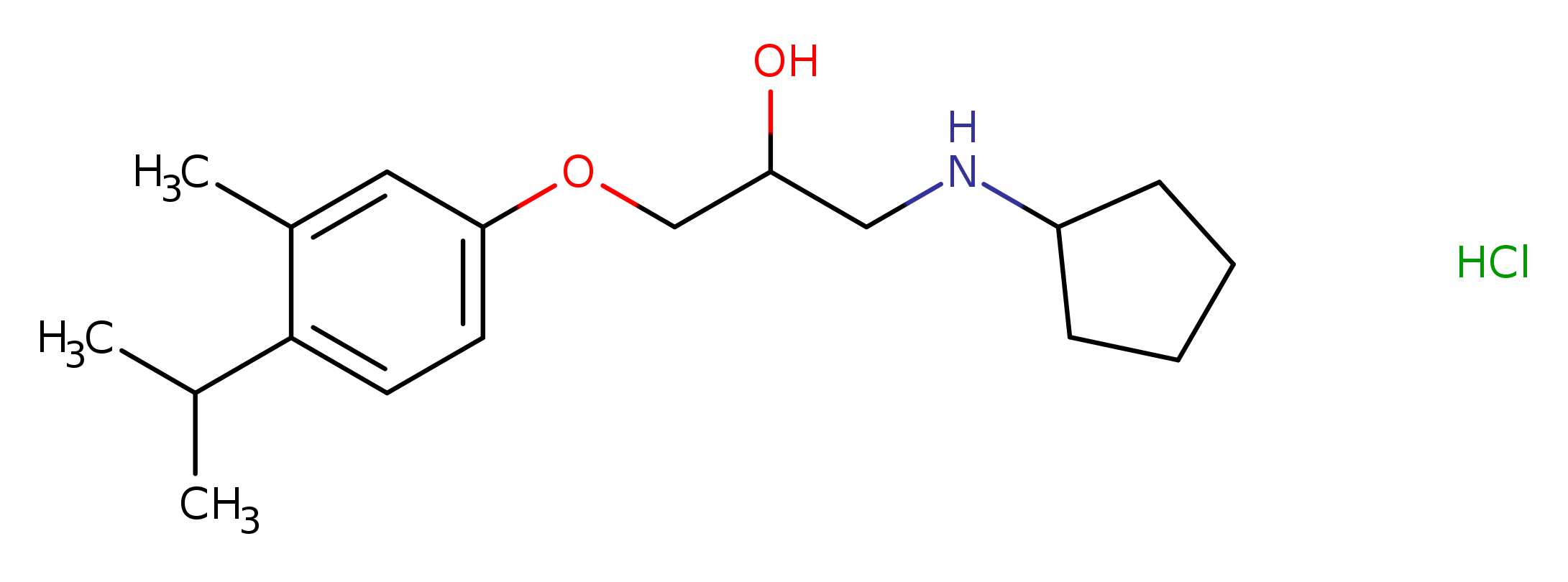1-(cyclopentylamino)-3-[3-methyl-4-(propan-2-yl)phenoxy]propan-2-ol hydrochloride
