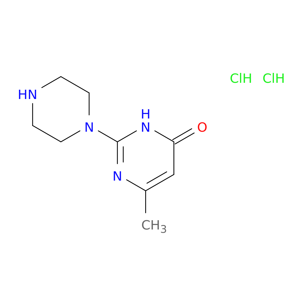 6-methyl-2-(piperazin-1-yl)-3,4-dihydropyrimidin-4-one dihydrochloride