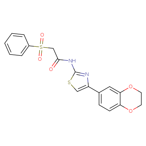 2-(benzenesulfonyl)-N-[4-(2,3-dihydro-1,4-benzodioxin-6-yl)-1,3-thiazol-2-yl]acetamide