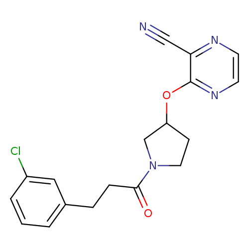 3-({1-[3-(3-chlorophenyl)propanoyl]pyrrolidin-3-yl}oxy)pyrazine-2-carbonitrile