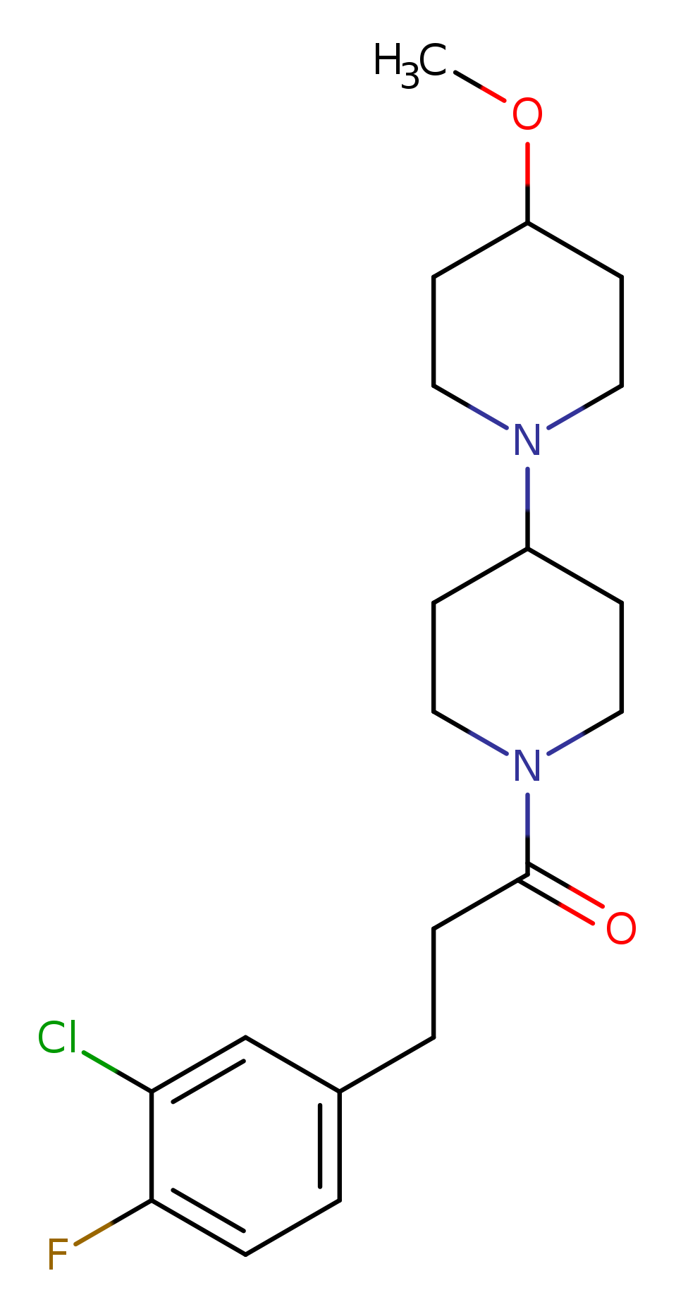 3-(3-chloro-4-fluorophenyl)-1-{4-methoxy-[1,4'-bipiperidine]-1'-yl}propan-1-one