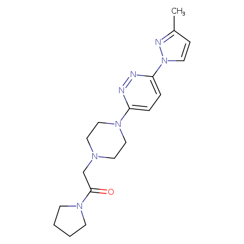 2-{4-[6-(3-methyl-1H-pyrazol-1-yl)pyridazin-3-yl]piperazin-1-yl}-1-(pyrrolidin-1-yl)ethan-1-one