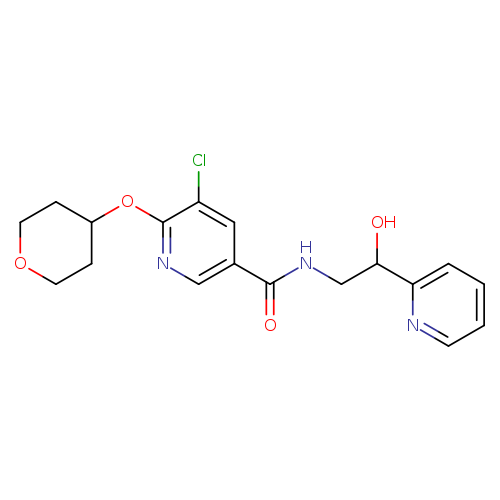 5-chloro-N-[2-hydroxy-2-(pyridin-2-yl)ethyl]-6-(oxan-4-yloxy)pyridine-3-carboxamide