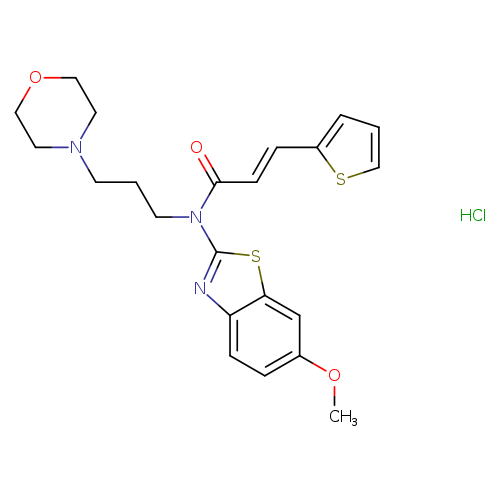 (2E)-N-(6-methoxy-1,3-benzothiazol-2-yl)-N-[3-(morpholin-4-yl)propyl]-3-(thiophen-2-yl)prop-2-enamide hydrochloride