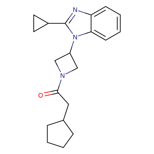 2-cyclopentyl-1-[3-(2-cyclopropyl-1H-1,3-benzodiazol-1-yl)azetidin-1-yl]ethan-1-one