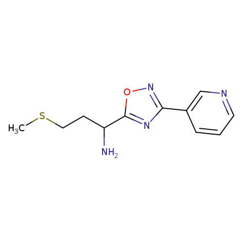 3-(Methylthio)-1-(3-(pyridin-3-yl)-1,2,4-oxadiazol-5-yl)propan-1-amine