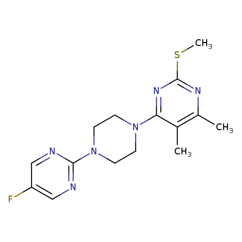 4-[4-(5-fluoropyrimidin-2-yl)piperazin-1-yl]-5,6-dimethyl-2-(methylsulfanyl)pyrimidine