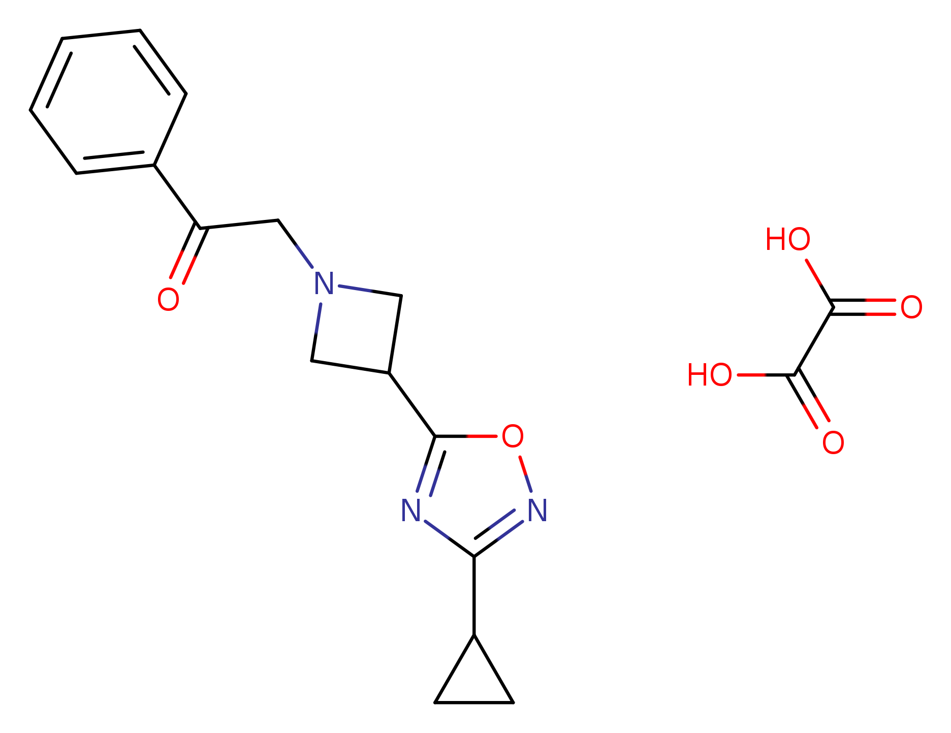 2-[3-(3-cyclopropyl-1,2,4-oxadiazol-5-yl)azetidin-1-yl]-1-phenylethan-1-one; oxalic acid