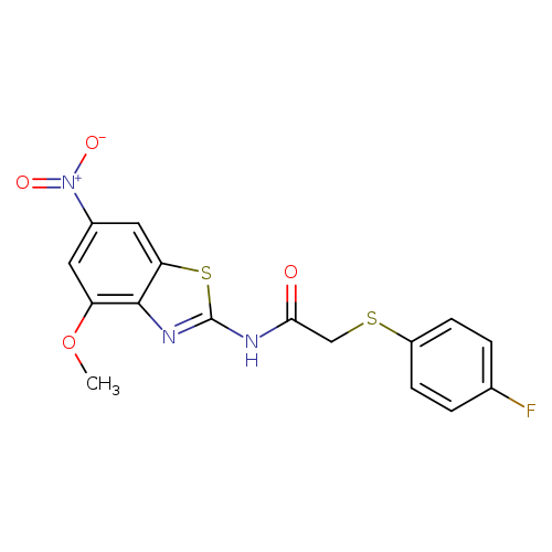 2-[(4-fluorophenyl)sulfanyl]-N-(4-methoxy-6-nitro-1,3-benzothiazol-2-yl)acetamide